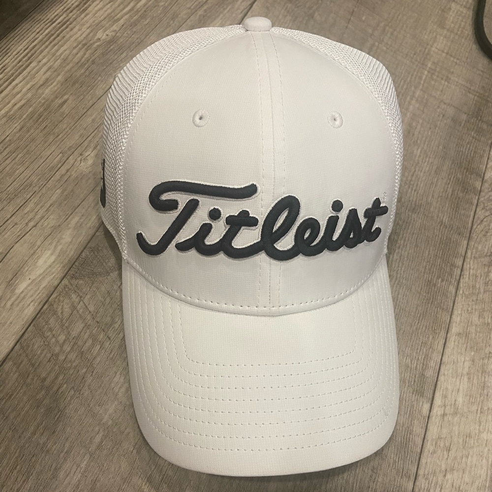 Titleist White Hat with Dark Gray Embroidery